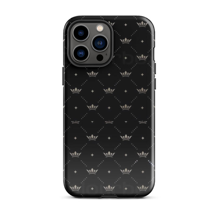 Black Crown Pattern Case | iPhone 11 - 16 Pro Max Royal Shell | Icon Skins