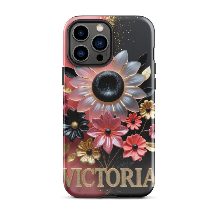 Black and Pink Floral Case – iPhone 13 Pro Max Luxury Shell | Icon Skins