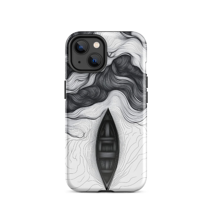 Ocean Boat Abstract Case | iPhone 11 - 16 Pro Max Nautical Art Shell | Icon Skins