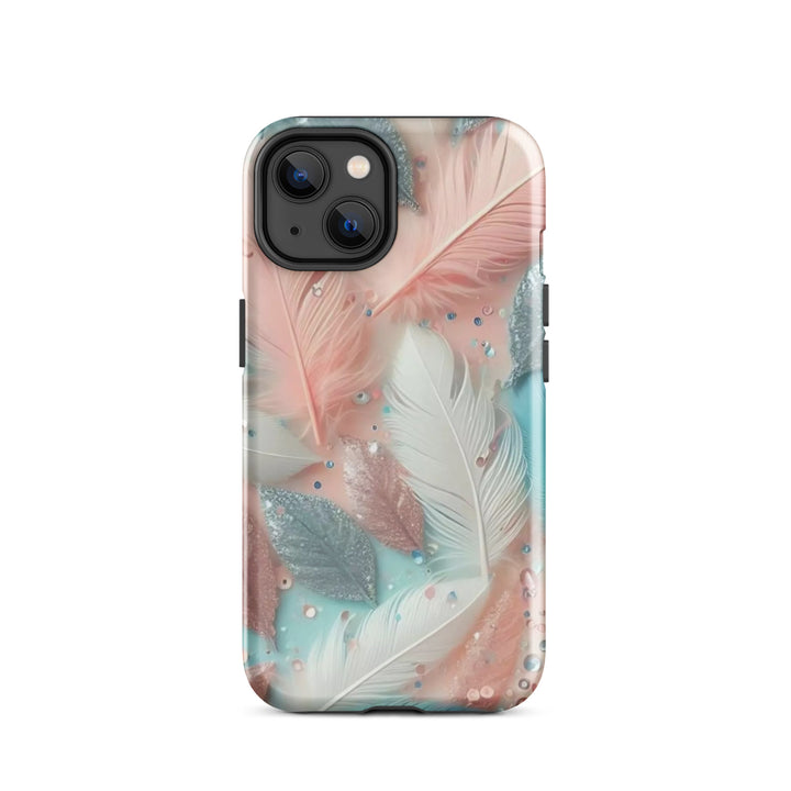 Feathered Glitter Finish Case | iPhone 11–16 Pro Max Shimmer Shell | Iconskins