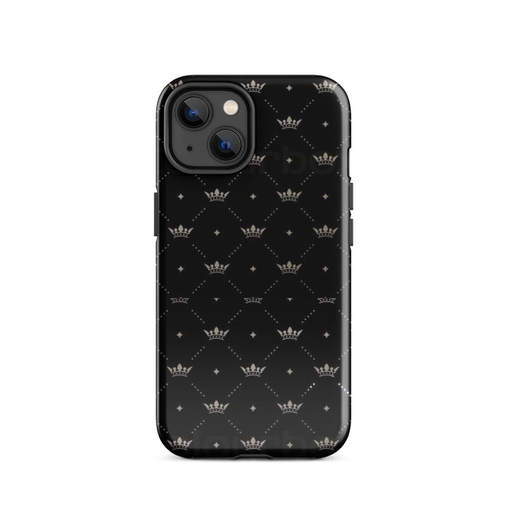 Black Crown Pattern Case | iPhone 11 - 16 Pro Max Royal Shell | Icon Skins