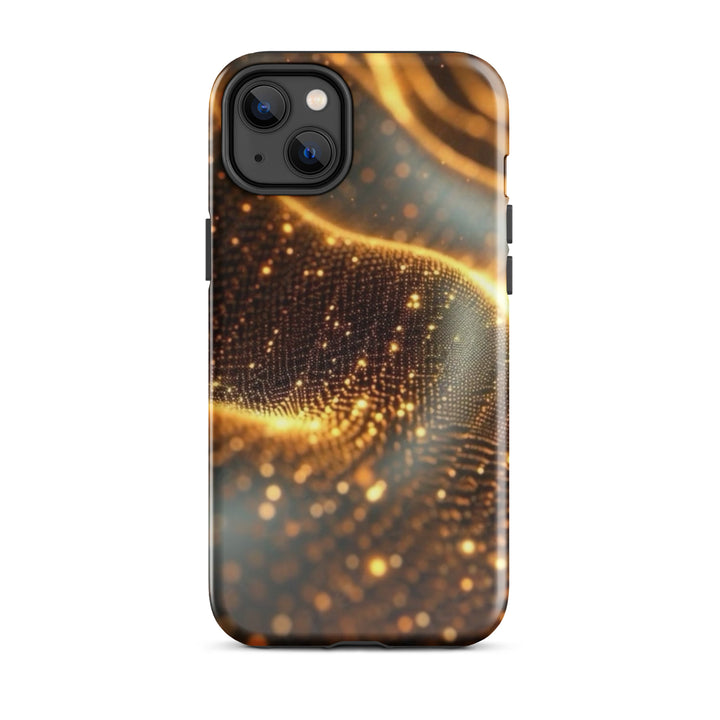 Show Shimmering Golden Waves Case | iPhone 11 - 16 Pro Max Elegant Shell