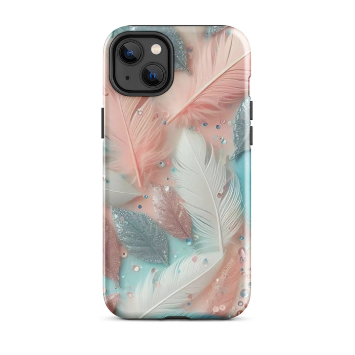 Feathered Glitter Finish Case | iPhone 11–16 Pro Max Shimmer Shell | Iconskins