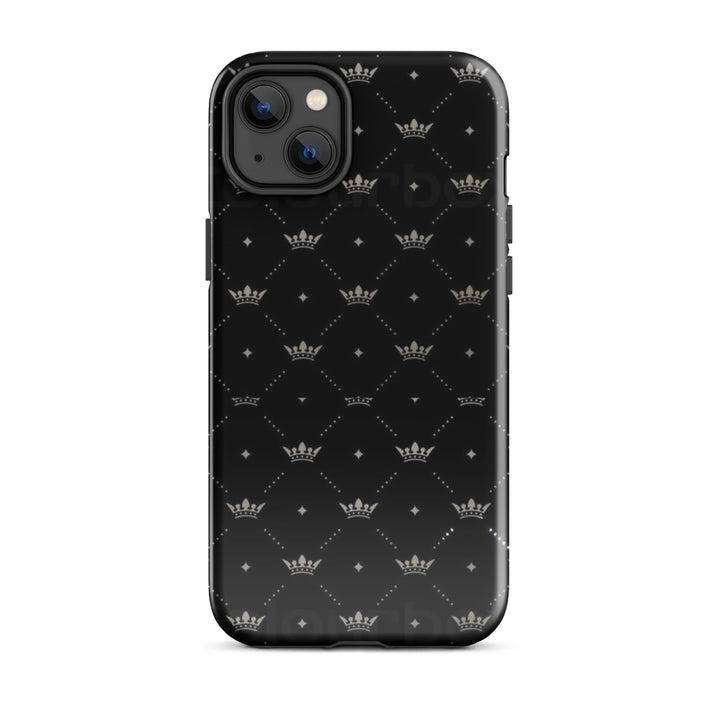Black Crown Pattern Case | iPhone 11 - 16 Pro Max Royal Shell | Icon Skins