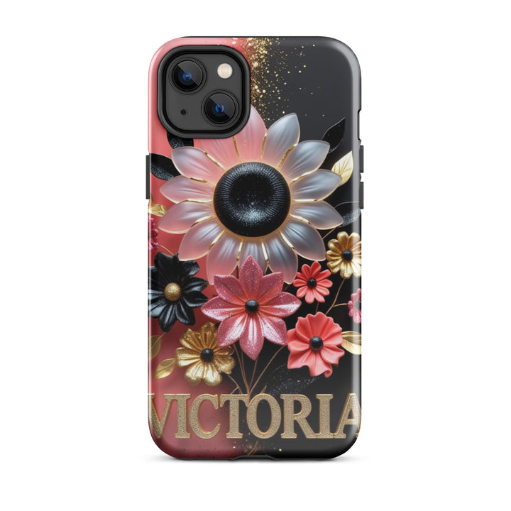 Black and Pink Floral Case – iPhone 14 Plus Luxury Shell | Icon Skins