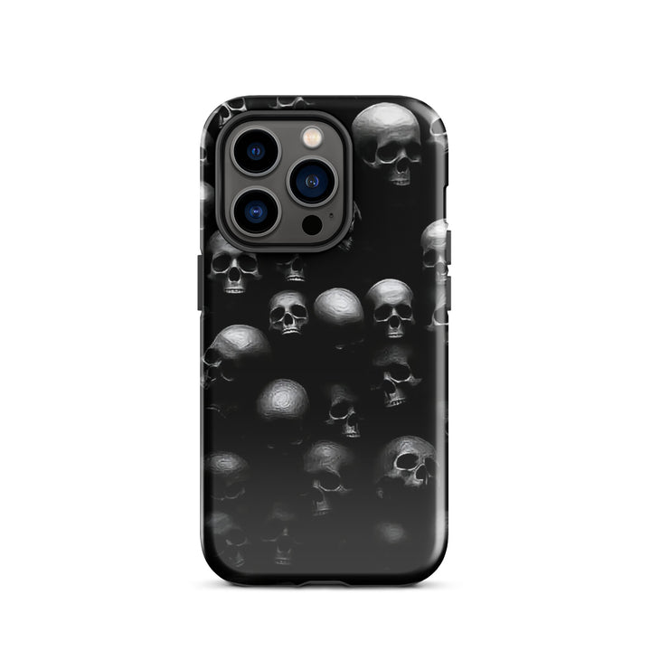 Dark Skull Pile Case | iPhone 11–16 Pro Max Gothic Skull Shell | Iconskins