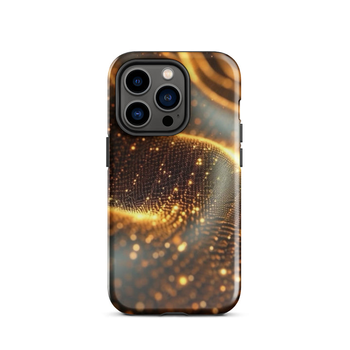 Show Shimmering Golden Waves Case | iPhone 11 - 16 Pro Max Elegant Shell
