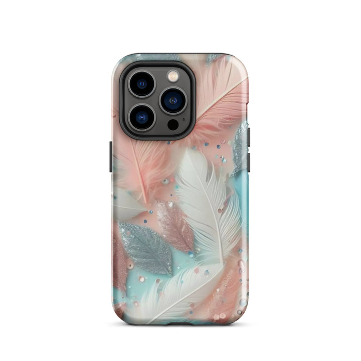 Feathered Glitter Finish Case | iPhone 11–16 Pro Max Shimmer Shell | Iconskins