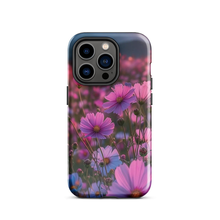 Cosmic Bloom Shield Case | iPhone 11–16 Pro Max Galaxy Floral Shell | Iconskins