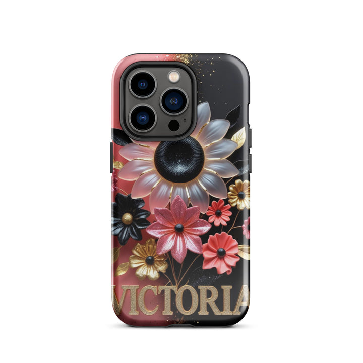 Black and Pink Floral Case – iPhone 14 Pro Luxury Shell | Icon Skins