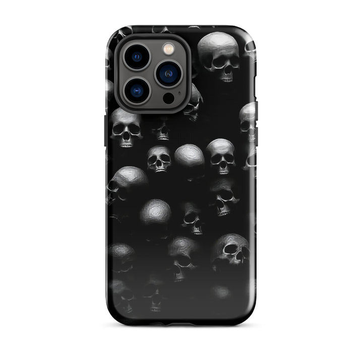 Dark Skull Pile Case | iPhone 11–16 Pro Max Gothic Skull Shell | Iconskins
