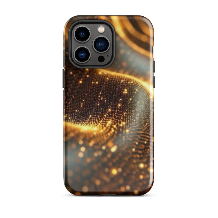 Show Shimmering Golden Waves Case | iPhone 11 - 16 Pro Max Elegant Shell