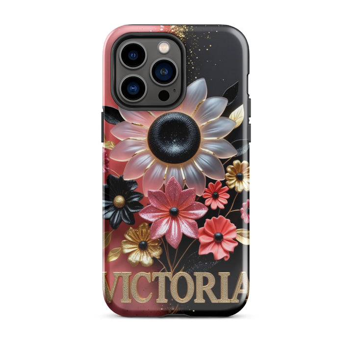Black and Pink Floral Case – iPhone 14 Pro Max Luxury Shell | Icon Skins