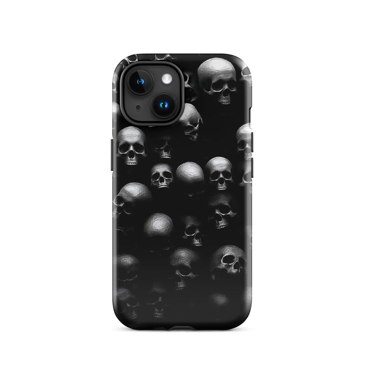 Dark Skull Pile Case | iPhone 11–16 Pro Max Gothic Skull Shell | Iconskins
