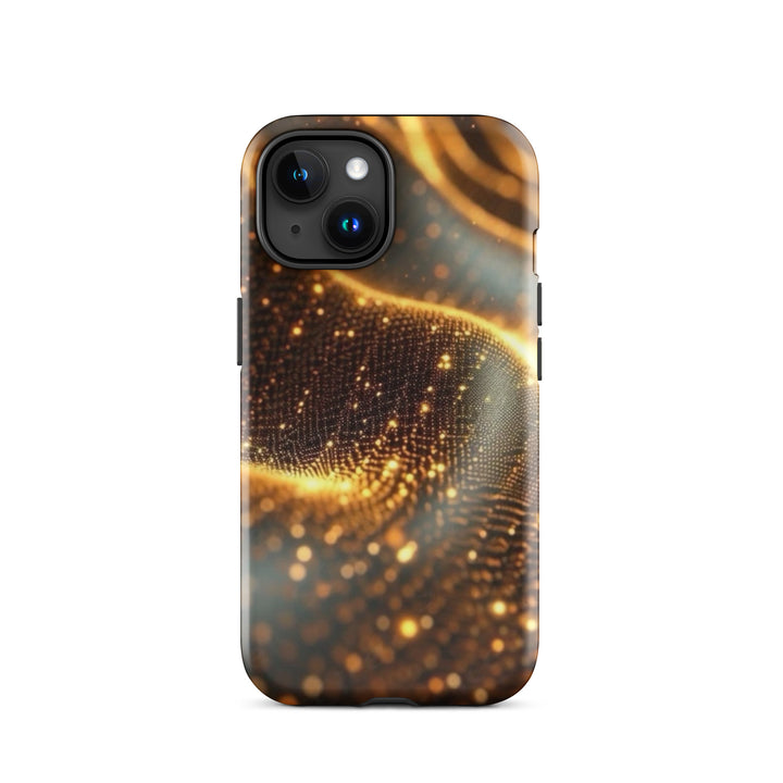 Show Shimmering Golden Waves Case | iPhone 11 - 16 Pro Max Elegant Shell