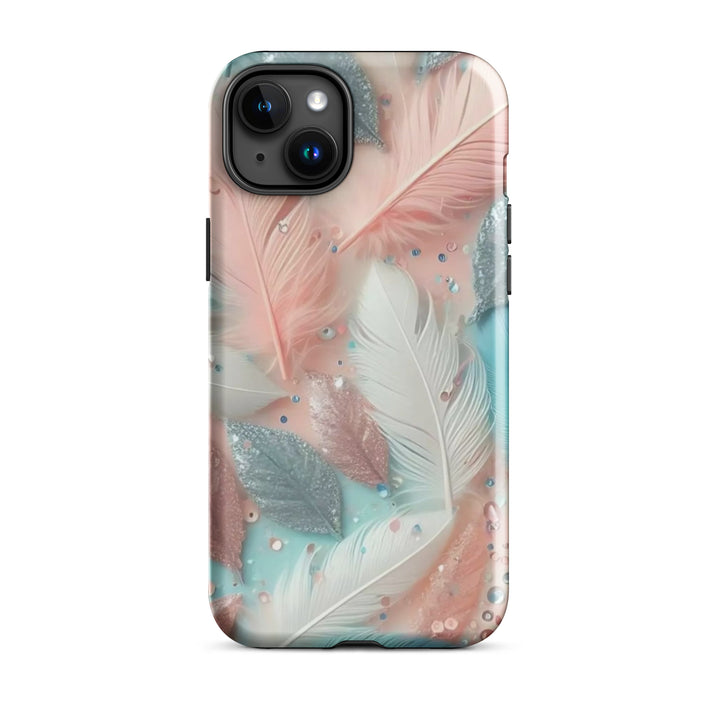 Feathered Glitter Finish Case | iPhone 11–16 Pro Max Shimmer Shell | Iconskins