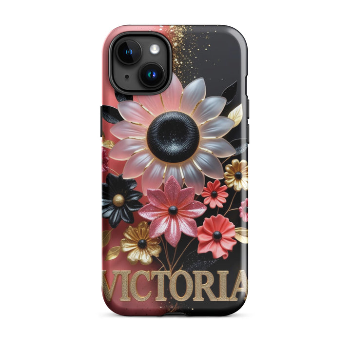 Black and Pink Floral Case – iPhone 15 Plus Luxury Shell | Icon Skins