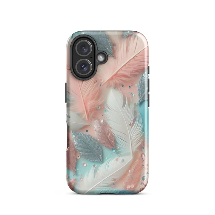 Feathered Glitter Finish Case | iPhone 11–16 Pro Max Shimmer Shell | Iconskins