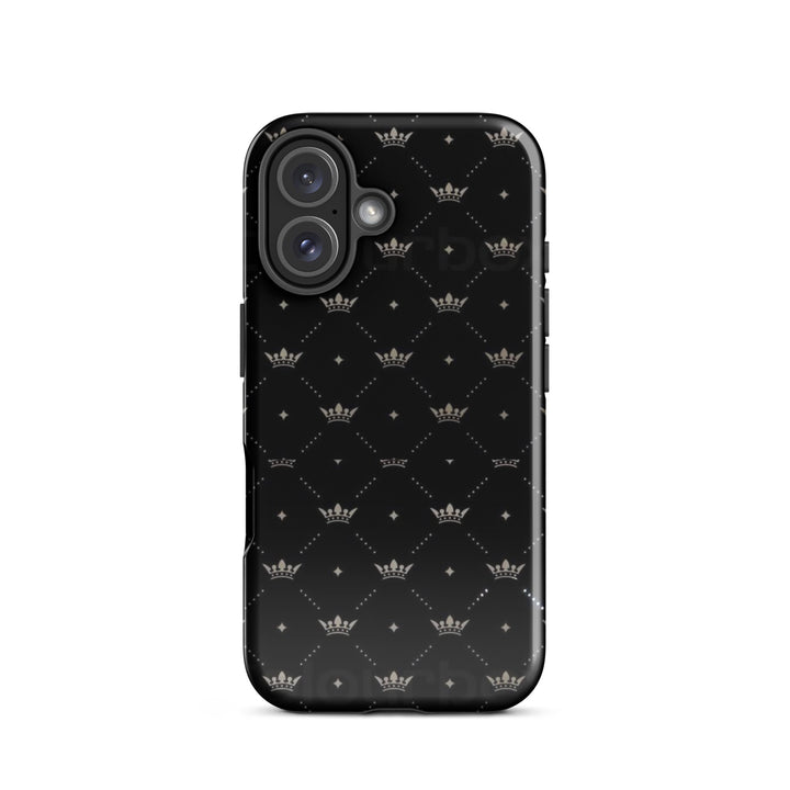 Black Crown Pattern Case | iPhone 11 - 16 Pro Max Royal Shell | Icon Skins