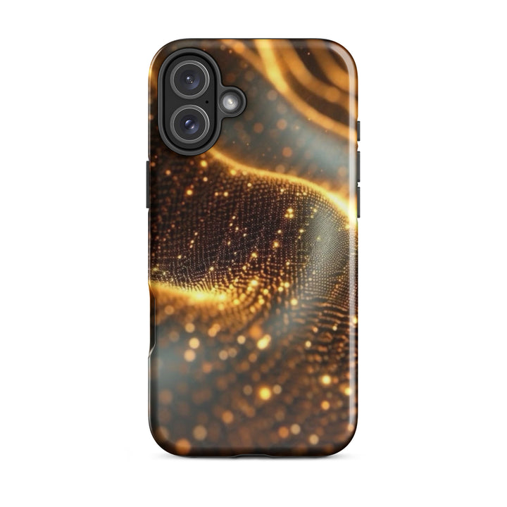 Show Shimmering Golden Waves Case | iPhone 11 - 16 Pro Max Elegant Shell