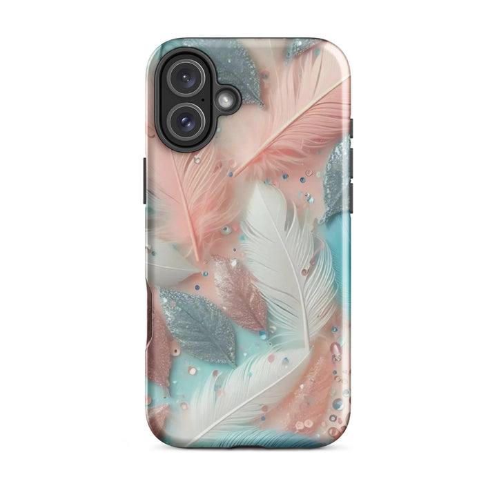 Feathered Glitter Finish Case | iPhone 11–16 Pro Max Shimmer Shell | Iconskins