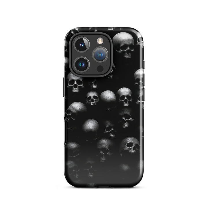 Dark Skull Pile Case | iPhone 11–16 Pro Max Gothic Skull Shell | Iconskins
