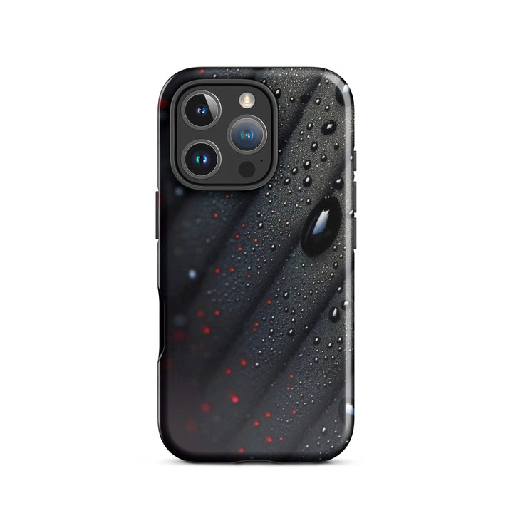 Droplets on Black Case | iPhone 16 Pro Max Sleek Modern Shell | Iconskins