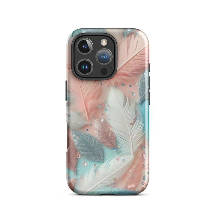 Feathered Glitter Finish Case | iPhone 11–16 Pro Max Shimmer Shell | Iconskins