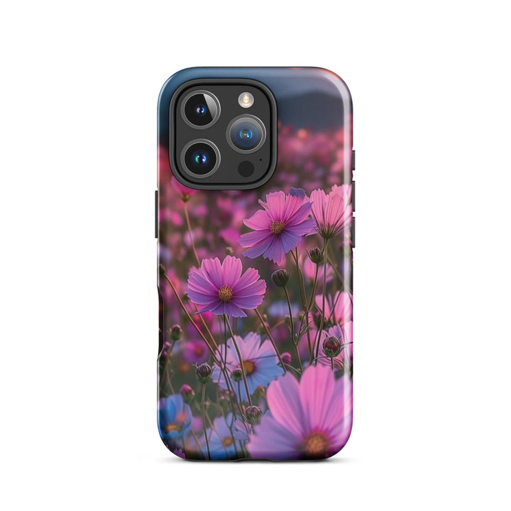 Cosmic Bloom Shield Case | iPhone 11–16 Pro Max Galaxy Floral Shell | Iconskins