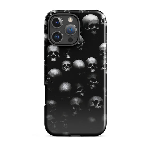 Dark Skull Pile Case | iPhone 11–16 Pro Max Gothic Skull Shell | Iconskins