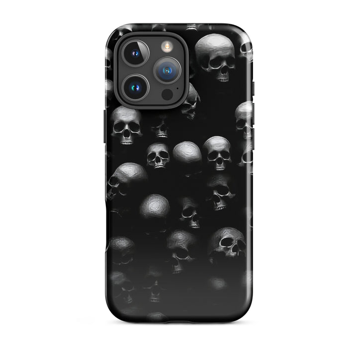 Dark Skull Pile Case | iPhone 11–16 Pro Max Gothic Skull Shell | Iconskins