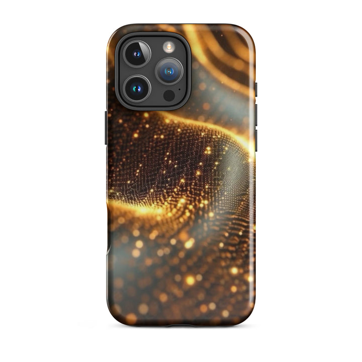 Show Shimmering Golden Waves Case | iPhone 11 - 16 Pro Max Elegant Shell