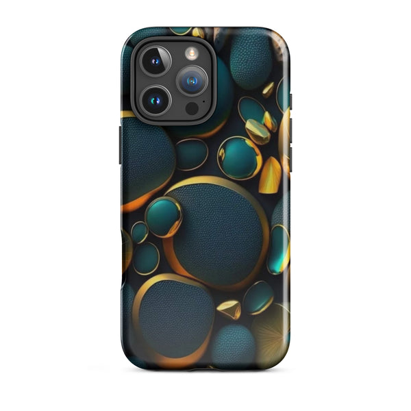 Green and Gold Circles | iPhone 11 - 16 Pro Max Geometric Shell | Iconskins