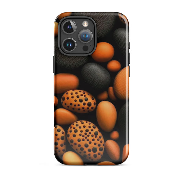 Orange and Black Stones | iPhone 11 - 16 Pro Max Natural Shell | Iconskins