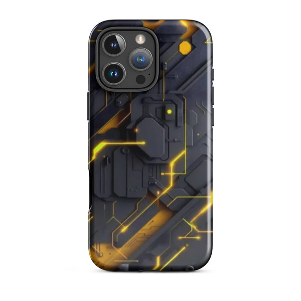 Yellow Circuit Board Case | iPhone 11 - 16 Pro Max Tech Inspired Shell | Iconskins