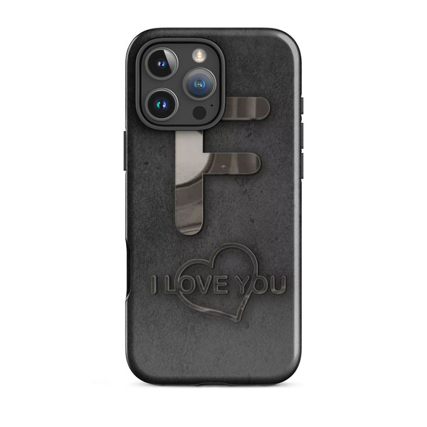  Iron Texture Heart | iPhone 11 - 16 Pro Max Industrial Romantic Shell | Iconskins
