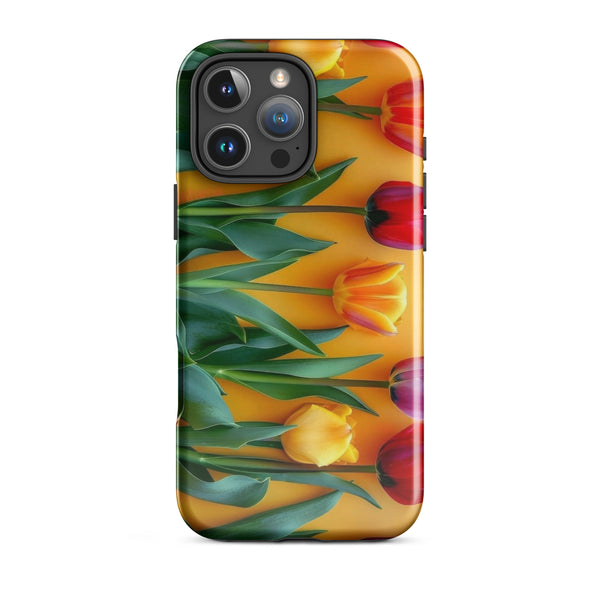 Rows of Tulips Case | iPhone 11 - 16 Pro Max Colorful Floral Shell | Iconskins
