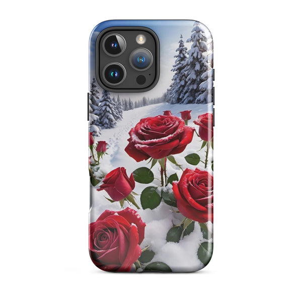 Winter Rose Case | iPhone 11–16 Pro Max Luxury Floral Shell | Iconskins