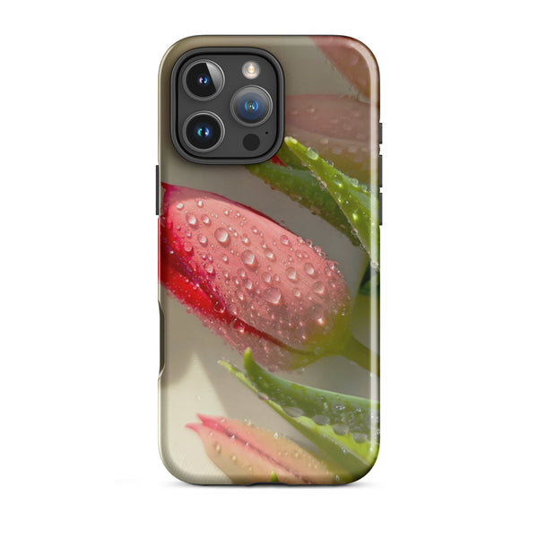 Floral Water Droplets Case | iPhone 11–16 Pro Max Nature Shell | Iconskins