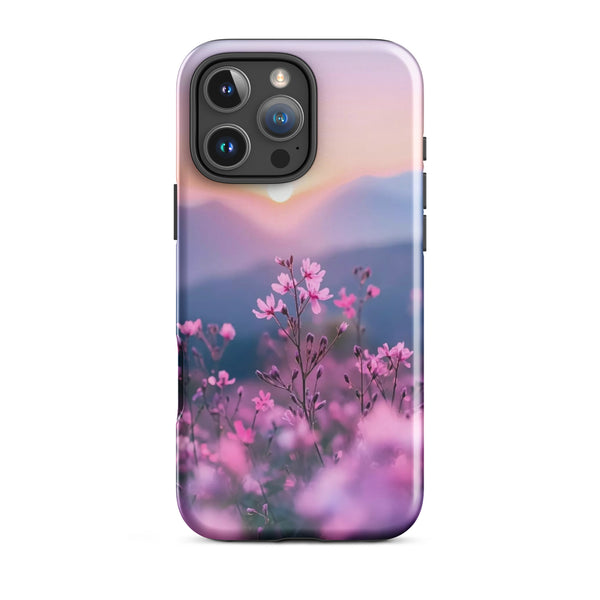 Wildflower Sunset Glow Case | iPhone 11 - 16 Pro Max Nature Shell | Icon Skins