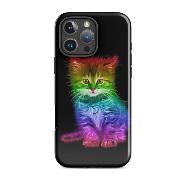Rainbow Furred Kitten | iPhone 11 - 16 Pro Max Cute & Colorful Shell | Icon Skins