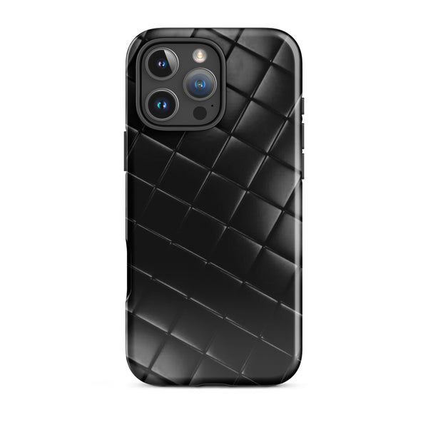Black Onyx Quilted Case | iPhone 11- 16 Pro Max Luxury Designer Shell | Icon Skins
