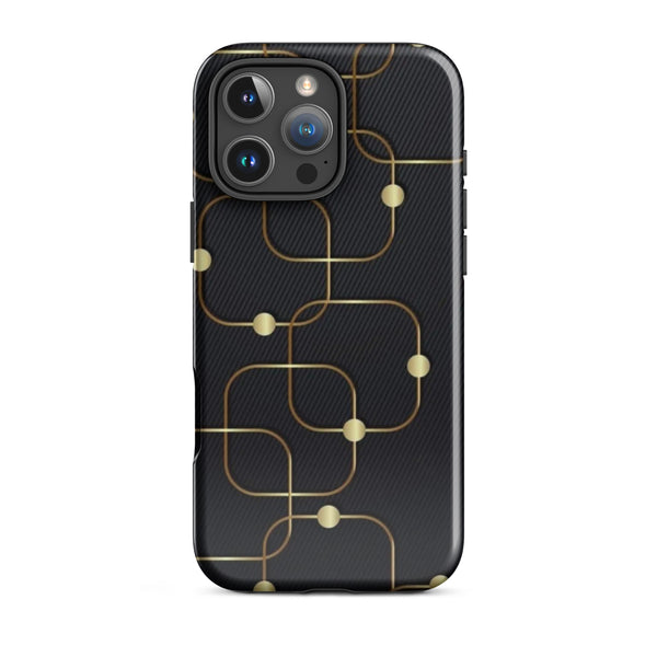 Black & Gold Abstract Lines Case | iPhone 16 Pro Max | Icon Skins