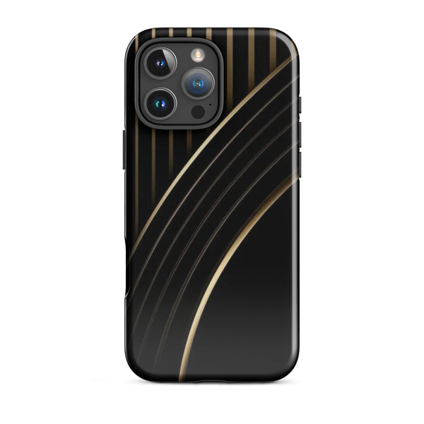 Black & Gold Abstract Stripes Case | iPhone 16 Pro Max | Icon Skins