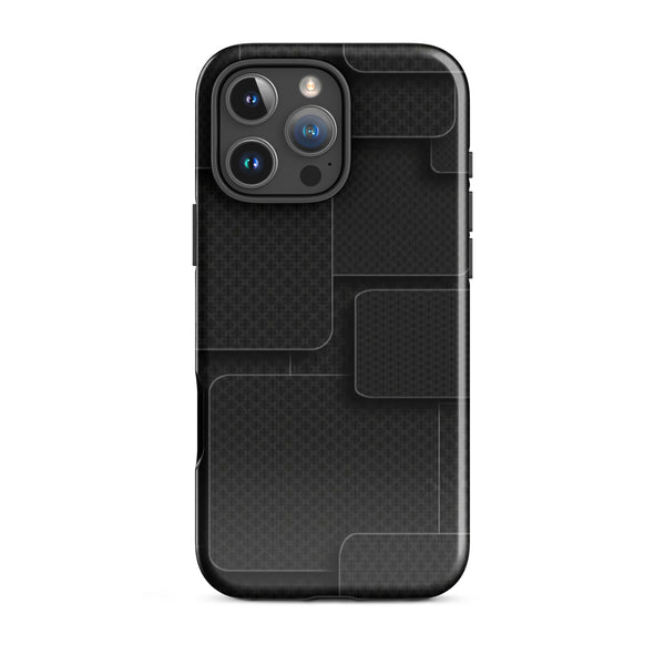 Black Textured Blocks Case | iPhone 16 Pro Max Shell | Icon Skins