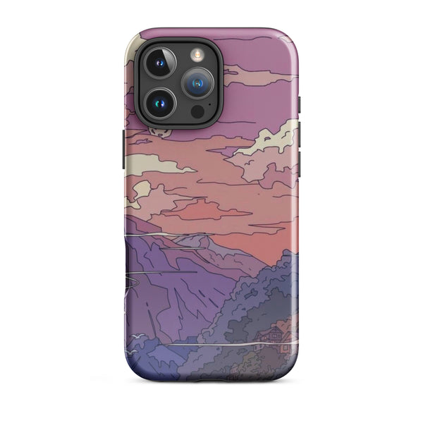 Cartoon Valley Sunset Case | iPhone 16 Pro Max Shell | Icon Skins