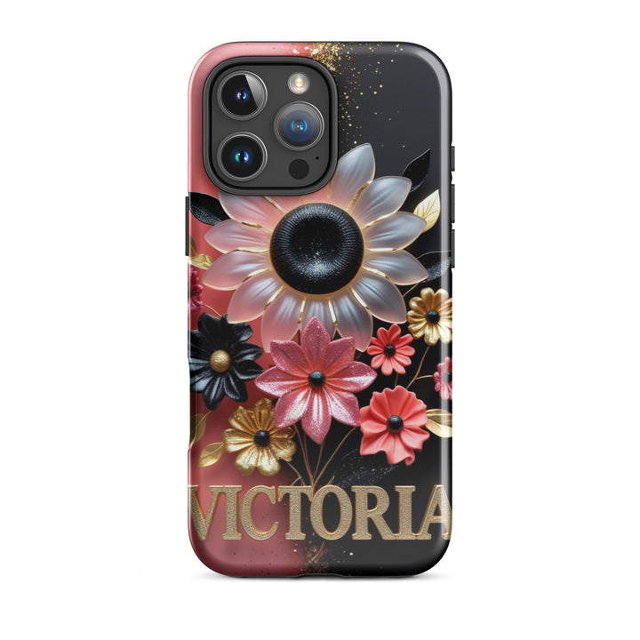 Black and Pink Floral Case – iPhone 16 Pro  Max Luxury Shell | Icon Skins