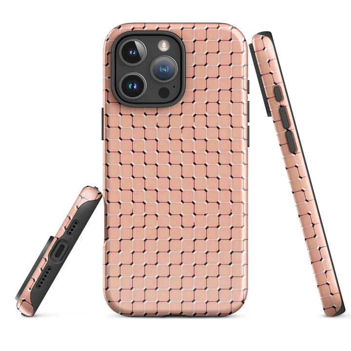 Peach Geometric Tile Case | iPhone 16 Pro Max Shell | Icon Skins