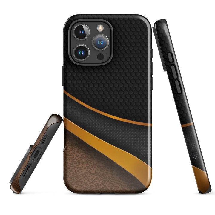 Textured Gold & Black Case | iPhone 16 Pro Max Shell | Icon Skins