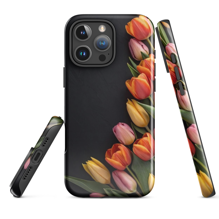 Side Tulips Arrangement | iPhone 11 -16 Pro Max Modern Floral Shell | Iconskins